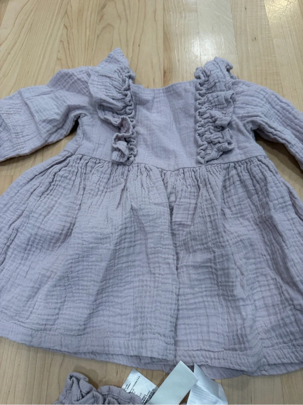 H&M Baby Ruffle Dress Set in Light Mauve